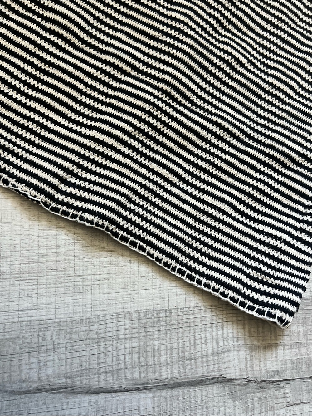 Z SUPPLY Monaco Crochet Button Up Black and Cream Striped Short-Sleeve Small - Picture 10 of 16